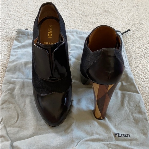 Fendi Wuthering Heights wood heeled bootie. - Picture 2 of 6